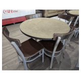 ROUND CAFE BISTRO STYLE TABLE SET WITH FOUR CHAIRS