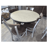 ROUND CAFE BISTRO STYLE TABLE SET WITH FOUR CHAIRS