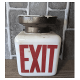 CEILING LIGHT FIXTURE WITH VINTAGE GLASS EXIT GLOBE