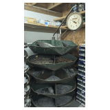 VINTAGE HARDWARE STORE CAROUSEL RETAIL DISPLAY STAND AND ALL NAILS INSIDE