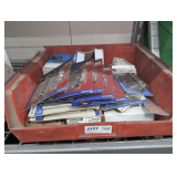 PLASTIC PARTS BIN FULL OF HINGES