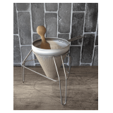VINTAGE CONE-SHAPED FRUIT PULP SIEVE WITH MASHER