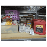 LARGE HOME WIRING NUTS, FIRST ALERT SMOKE ALARM, AND MORE IN SHELF AREA MARKED 2185