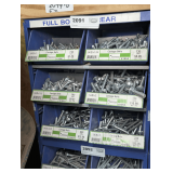 SIX PULL OUT PARTS BIN DRAWERS AND HARDWARE INSIDE