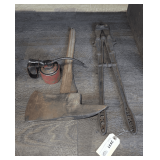 OLD BOLT CUTTERS, OIL CAN, AND OLD FIREMAN