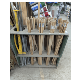 VINTAGE HOUSTON SASH AND DOOR COMPANY DISPLAY WITH ALL CONTENTS INCLUDING DOWELS, THREADED RODS, AND MORE