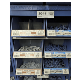 SIX PULL OUT PARTS BIN DRAWERS AND HARDWARE INSIDE