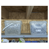 TWO LARGE TUBS OF SELF-TAPPING PHILLIPS HEAD SCREWS ON TOP SHELF MARKED 2001