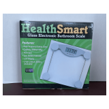 HEALTHSMART GLASS ELECTRONIC BATHROOM SCALE (NEW IN BOX)