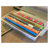 LARGE CRATE FULL OF MISC WRAPPING PAPER