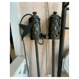 2 TIKI TORCHES & 1/2 FULL CONTAINER TIKI CITRONELLA TORCH FLUID