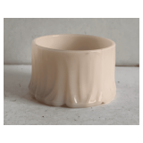 VINTAGE SHELL PINK MILK GLASS LADIES POWDERED BOWL 2" TALL