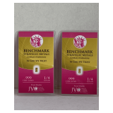 2 BENCHMARK CARDS WITH 1/4 GRAIN .999 FINE GOLD BARS ON EACH