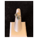 VINTAGE SARAH COVENTRY RING "OVER THE RAINBOW" WITH WATERMELON STONES SIZE 5