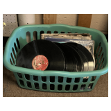 LAUNDRY BASKET FULL OF VINTAGE LP