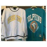 GA TECH LARGE SWEATSHIRT & MIAMI DOLPHINS XL SWEATSHIRT