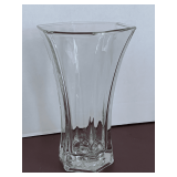 PANEL HEXAGONAL CLEAR HEAVY VASE 10" TALL X 6 3/4" WIDE