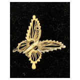 VINTAGE FILIGREE GOLDEN BUTTERFLY