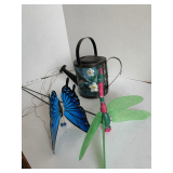YARD ART & LIGHTED WATERING CAN