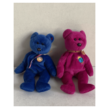 2 TY BEANIE BABIES - 1999 "MILLENNIUM" NO HANG TAG & 1998 "CLUBBY" NO HANG TAG