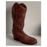 HEAVY RED COWBOY BOOT PLANTER 11" TALL