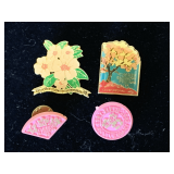 4 MACON CHERRY BLOSSOM PINS (1987, 1988, 1994, 1999)