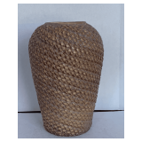 TALL HEAVY POTTERY VASE 15" TALL X 9" ROUND