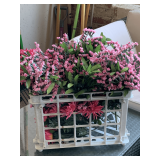 CRATE FULL OF REAL LIFE LIKE ARTIFICIAL FLOWERS (CRATE INCLUDED)