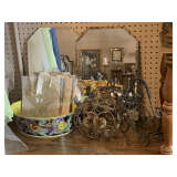 LOT TO CONSIST OF 2 DISPLAY MIRRORS, METAL PUMPKIN & MORE