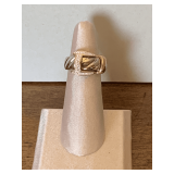 STAINLESS STEEL BUCKLE RING WITH RHINESTONE BUCKLE SIZE 6