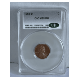 CAC GRADED MS65RD LINCOLN WHEAT PENNY