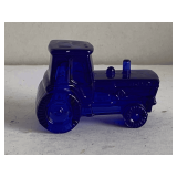 VINTAGE BOYD COBALT GLASS MINI TRACTOR 3" LONG X 1 7/8" TALL
