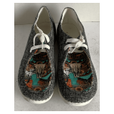 NEW COW HEAD PATTERN CANVAS SHOES SIZE 10