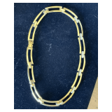 VINTAGE GOLDTONE COLLAR NECKLACE WITH CZ