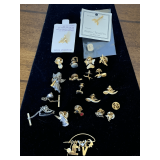 BAG OF TIE TACKS, LAPEL PINS & MORE