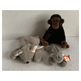 2 TY BEANIE BABIES - 1996 "CONGO" NO HANG TAG, 1996 "MEL" & 1 TENNIE BEANIE BABY 1993 "MEL)