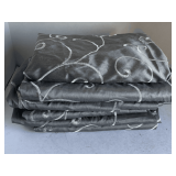 SIX 27 1/2" X 84 GREY DECORATIVE CURTAINS