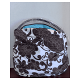 NEW SAKS FIFTH AVENUE CANVAS BROWN FLORAL BAG