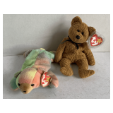 2 TY BEANIE BABIES - 1998 "FUZZ" & 1998 "SAMMY" W/ TAG ERROR