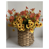 BASKET FULL OF REAL LOOKING ARTIFICIAL FLOWERS