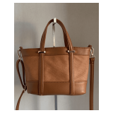 MEDIUM BROWN POCKETBOOK W/ SHOULDER STRAP