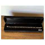 VINTAGE STERLING SILVER ITALY LINK BRACELET IN ORIGINAL BOX 7 1/2" LONG