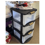 BELLA 3 DRAWER STORAGE 12" WIDE X 24 1/2" TALL X 13" DEEP & 6 PAIR SPORTS SOCKS