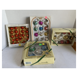 4 BOXES OF VINTAGE GLASS CHRISTMAS ORNAMENTS