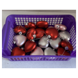 BASKET OF HEART SHAPED ORNAMENTS (BASKET NOT INCLUDED)