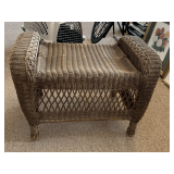 BROWN WICKER SMALL BENCH 27" WIDE X 17" DEEP X 19" TALL