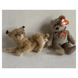 2 TY BEANIE BABIES - 1999 "SIGNATURE BEAR" & 2001 "TRUCKS"