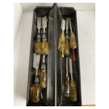 CONTAINER FULL OF STANLEY WOOD CHISELS