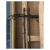 2 BLACK IRON DECORATIVE FLOWER HANGERS 83" TALL