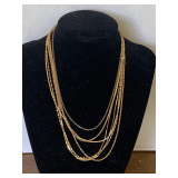 6 GOLD TONE CHAINS - 36", 8", 8", 14", 14", 13"